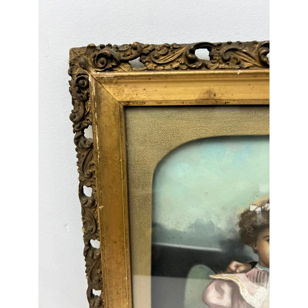 Antique Gold Gesso Picture Frame Enhanced Portrait HOLDS 16x20 Vintage Victorian